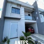 Pintura de fachada de casa antes de pintar